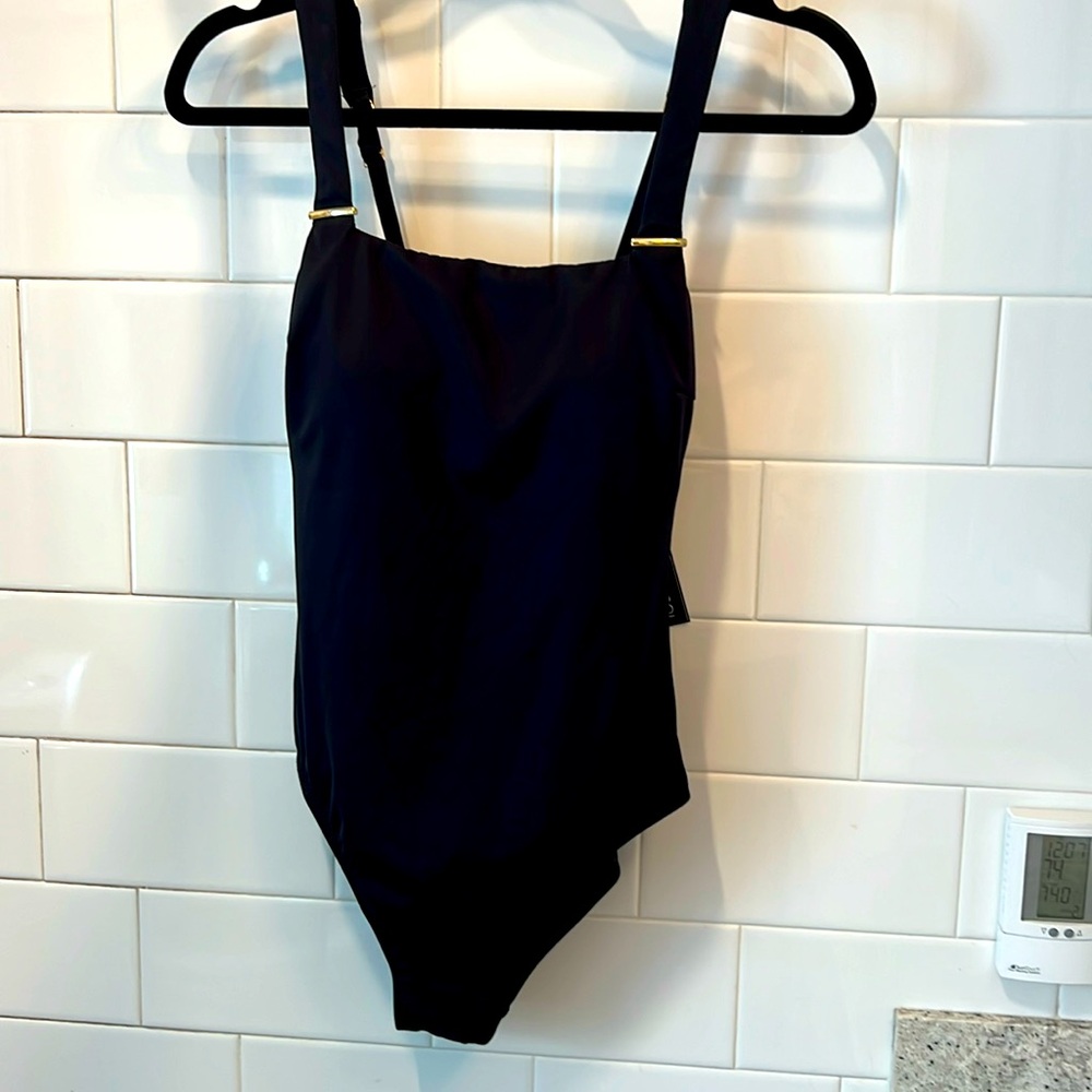 NWT La Blanca LB Luxe Black One Piece